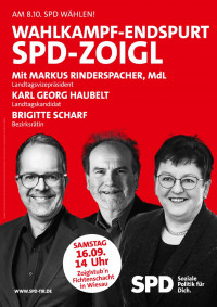 Bild: Plakat SPD Abschlusskundgebung in Wiesau, Uli Roth 2023